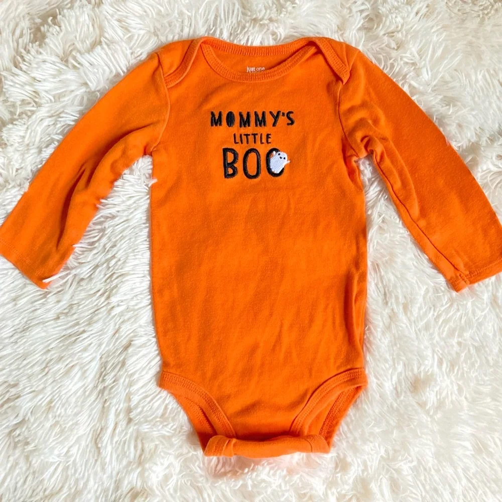 Carter’s Orange Halloween Ghost Onesie Mommy’s Little Boo 9 months